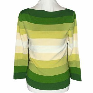 Green Multi Colored Stripped Top Size: M